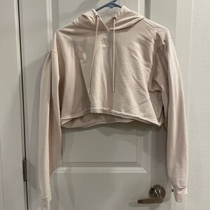 Adidas Cream Cropped Hoodie